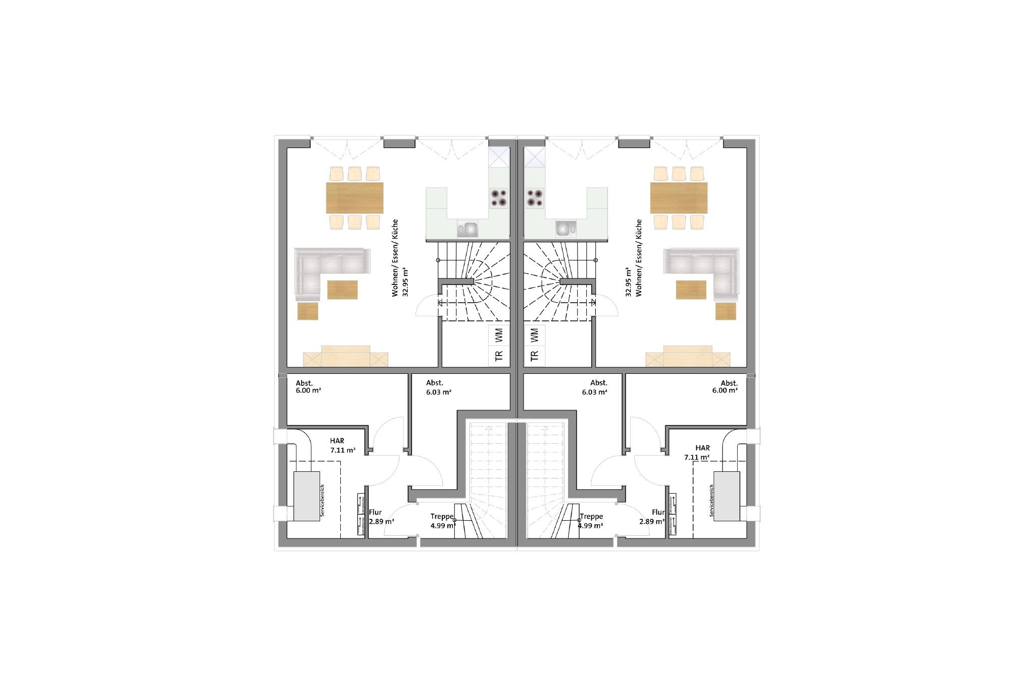 Doppelhaus am Zwenkauer See - Untergeschoss
